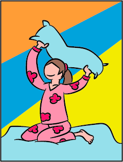 ilustración de joven en fiesta de pijama