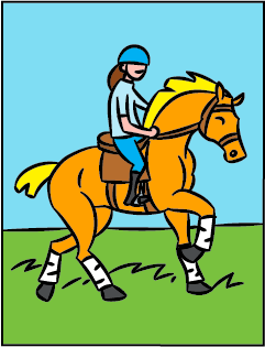 ilustración de joven montando a caballo