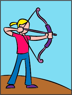 ilustración de joven practicando tiro con arco